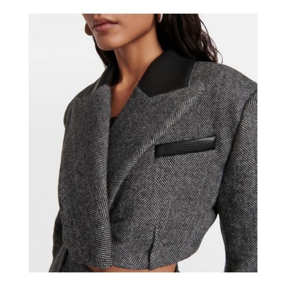 JONATHAN SIMKHAI Cropped Wool Blazer Size 4 - Picture 5 of 16